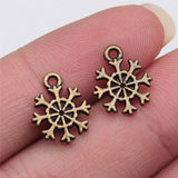 WYSIWYG 20pcs 11x13mm Christmas Snowflake Pendant Jewelry Making DIY Handmade Craft Charms 2 Colors