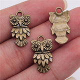 20pcs 11x20mm Animal Charm Owl Pendant 3 Colors DIY Retro Jewelry Bracelet Necklace Charms Pendant ef4368