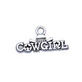 WYSIWYG 20pcs 11x22mm Antique Silver Color Cowgirl Girl Charms Pendant For DIY Jewelry Making Handmade Jewelry Craft Findings