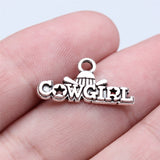 WYSIWYG 20pcs 11x22mm Antique Silver Color Cowgirl Girl Charms Pendant For DIY Jewelry Making Handmade Jewelry Craft Findings