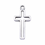 WYSIWYG 20pcs 11x24mm Hollow Cross Charms Pendant For Jewelry Making DIY Jewelry Findings