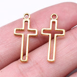WYSIWYG 20pcs 11x24mm Hollow Cross Charms Pendant For Jewelry Making DIY Jewelry Findings