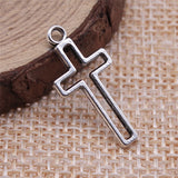 WYSIWYG 20pcs 11x24mm Hollow Cross Charms Pendant For Jewelry Making DIY Jewelry Findings