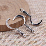 WYSIWYG 20pcs 11x30mm Antique Silver Color Skull Scythe Charms Pendant For DIY Jewelry Making Handmade Jewelry Craft Findings