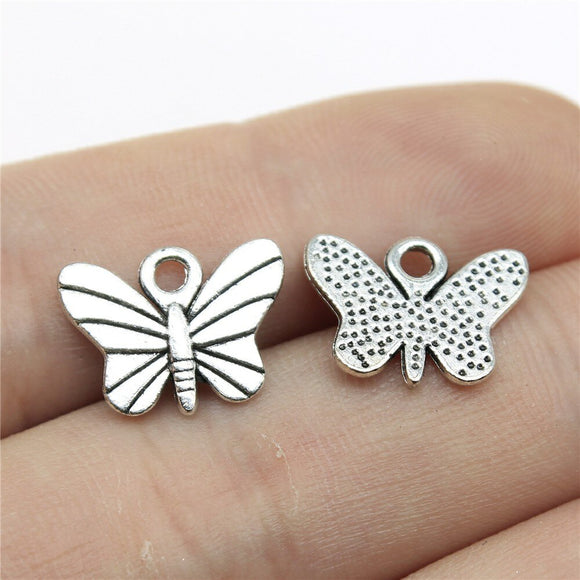 WYSIWYG 20pcs 11x7mm Butterfly Charms For Jewelry Making Jewelry Accessories Antique Silver Plated Antique Bronze Plated