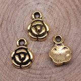 WYSIWYG 20pcs 11x8mm Antique Gold Color Flower Charms Pendant For Jewelry Making DIY Jewelry Findings