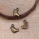 WYSIWYG 20pcs 11x8mm Tiny Bird Charm Cute Bird Charms For Jewelry Making Antique Silver Color Bird Charms