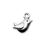 WYSIWYG 20pcs 11x8mm Tiny Bird Charm Cute Bird Charms For Jewelry Making Antique Silver Color Bird Charms