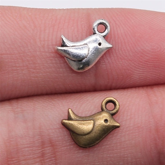 WYSIWYG 20pcs 11x8mm Tiny Bird Charm Cute Bird Charms For Jewelry