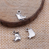 WYSIWYG 20pcs 11x8mm Tiny Bird Charm Cute Bird Charms For Jewelry Making Antique Silver Color Bird Charms