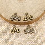 WYSIWYG 20pcs 12x10mm Antique Silver Color Antique Bronze Tiny Word Love Charm Love Word Charm Tiny Love Word Charm