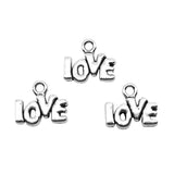 WYSIWYG 20pcs 12x10mm Antique Silver Color Antique Bronze Tiny Word Love Charm Love Word Charm Tiny Love Word Charm