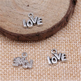 WYSIWYG 20pcs 12x10mm Antique Silver Color Antique Bronze Tiny Word Love Charm Love Word Charm Tiny Love Word Charm