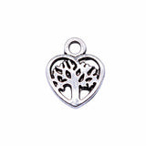 WYSIWYG 20pcs 12x10mm Antique Silver Color Heart Tree Of Life Charms Pendant For Jewelry Making DIY Jewelry Findings