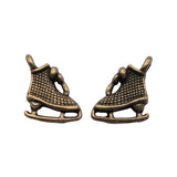 WYSIWYG 20pcs 12x10mm Skate Charms Pendants For Jewelry Making 2 Colors Antique Silver Plated Antique Bronze Plated