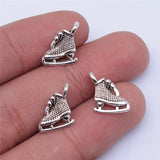 WYSIWYG 20pcs 12x10mm Skate Charms Pendants For Jewelry Making 2 Colors Antique Silver Plated Antique Bronze Plated