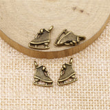 WYSIWYG 20pcs 12x10mm Skate Charms Pendants For Jewelry Making 2 Colors Antique Silver Plated Antique Bronze Plated