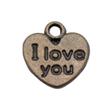 20pcs 12x11mm Double Sided I Love You Heart Charms Love Heart Charms I Love You Charms ef4301