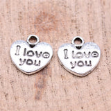 20pcs 12x11mm Double Sided I Love You Heart Charms Love Heart Charms I Love You Charms ef4301