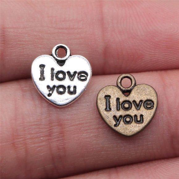 20pcs 12x11mm Double Sided I Love You Heart Charms Love Heart Charms I Love You Charms ef4301