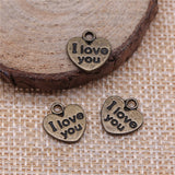 20pcs 12x11mm Double Sided I Love You Heart Charms Love Heart Charms I Love You Charms ef4301