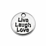 WYSIWYG 20pcs 12x12mm Antique Silver Color Live Laugh Love Handmade Charms Pendant DIY For Bracelet Necklace