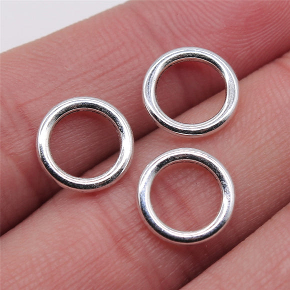 WYSIWYG 20pcs 12x12mm Jewelry Making Diy Handmade Craft Charms Antique Silver Color Circle Connector Charm