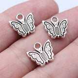 WYSIWYG 20pcs 12x13mm Antique Silver Color Butterfly Charms Pendant For DIY Jewelry Making Handmade Jewelry Craft Findings