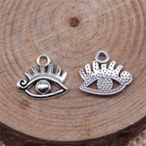 WYSIWYG 20pcs 12x13mm Antique Silver Color Eye Charms Pendant For Jewelry Making DIY Jewelry Findings