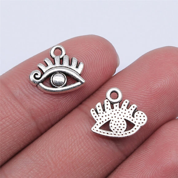 WYSIWYG 20pcs 12x13mm Antique Silver Color Eye Charms Pendant For Jewelry Making DIY Jewelry Findings