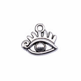 WYSIWYG 20pcs 12x13mm Antique Silver Color Eye Charms Pendant For Jewelry Making DIY Jewelry Findings