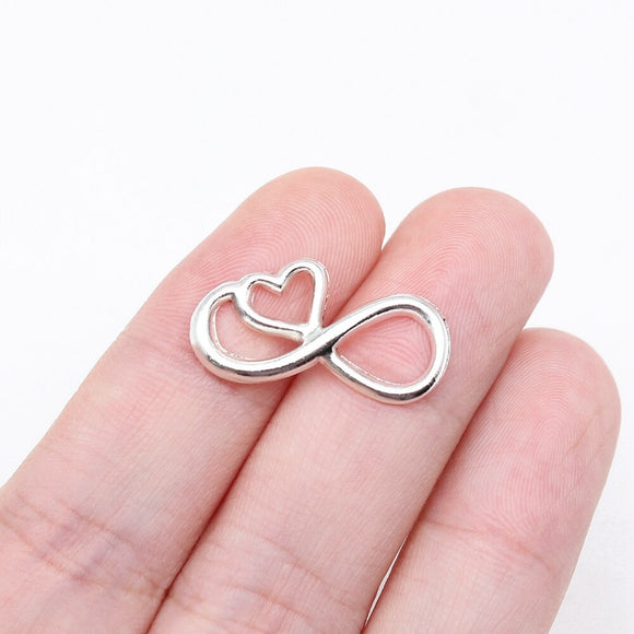 WYSIWYG 20pcs 12x22mm Antique Silver Color Love Infinity Symbol Connector For Jewelry Making
