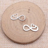 WYSIWYG 20pcs 12x22mm Antique Silver Color Love Infinity Symbol Connector For Jewelry Making