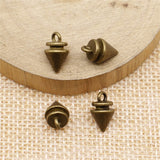 WYSIWYG 20pcs 12x7mm Charms 3D Awl Antique Bronze Color Pendant 3D Awl Charms For Jewelry Making Jewelry Findings