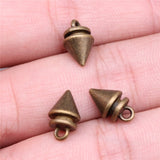 WYSIWYG 20pcs 12x7mm Charms 3D Awl Antique Bronze Color Pendant 3D Awl Charms For Jewelry Making Jewelry Findings