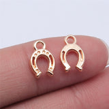 WYSIWYG 20pcs 12x8mm Antique Silver Color KC Gold Color Horseshoe Charms For Jewelry Making DIY Jewelry Findings