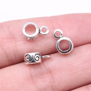20pcs 12x8x5mm Carved Tee Bails Beads Charms Antique Silver Color Jewelry Findings Jewelry Accessories EF3905