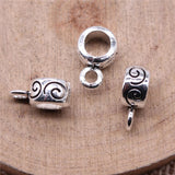 20pcs 12x8x5mm Carved Tee Bails Beads Charms Antique Silver Color Jewelry Findings Jewelry Accessories EF3905