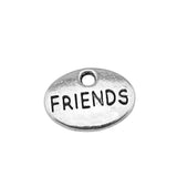 WYSIWYG 20pcs 12x9mm 2 Colors Letter &quot;Friends&quot; Word Pendant Charms Metal Bracelet Necklace Jewelry Findings