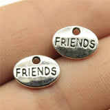 WYSIWYG 20pcs 12x9mm 2 Colors Letter &quot;Friends&quot; Word Pendant Charms Metal Bracelet Necklace Jewelry Findings