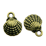 WYSIWYG 20pcs 13x10mm 3 Colors Double Sided Shell Charms Pendant Jewelry Metal Alloy Jewelry Marking