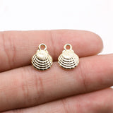 WYSIWYG 20pcs 13x10mm 3 Colors Double Sided Shell Charms Pendant Jewelry Metal Alloy Jewelry Marking