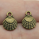 WYSIWYG 20pcs 13x10mm 3 Colors Double Sided Shell Charms Pendant Jewelry Metal Alloy Jewelry Marking