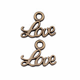 WYSIWYG 20pcs 13x10mm Antique Silver Color Love Word Charm Small Word Love Charm Tiny Love Charm For Jewelry Making