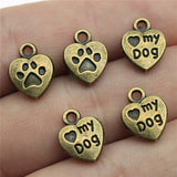 WYSIWYG 20pcs 13x10mm Dog Paw Charm Pendante Love My Dog For Jewelry Making Dog Paw Print Pendant Charm