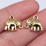 WYSIWYG 20pcs 13x12mm Charms Double Sided Elephant 3 Colors Plated Pendants Making DIY Handmade Tibetan Jewelry