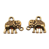 WYSIWYG 20pcs 13x12mm Charms Double Sided Elephant 3 Colors Plated Pendants Making DIY Handmade Tibetan Jewelry