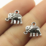 WYSIWYG 20pcs 13x12mm Charms Double Sided Elephant 3 Colors Plated Pendants Making DIY Handmade Tibetan Jewelry