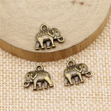 WYSIWYG 20pcs 13x12mm Charms Double Sided Elephant 3 Colors Plated Pendants Making DIY Handmade Tibetan Jewelry
