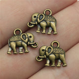 WYSIWYG 20pcs 13x12mm Charms Double Sided Elephant 3 Colors Plated Pendants Making DIY Handmade Tibetan Jewelry